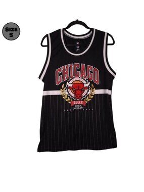 Chicago Bulls Embroidered Logo USED Jersey (S, Black, NBA, Basketball)